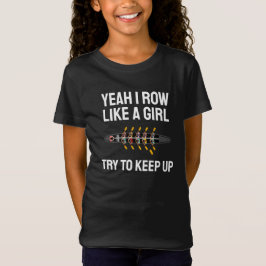 T-Shirt Funny Black Girl Rower Rowing Crew Team Girl's
