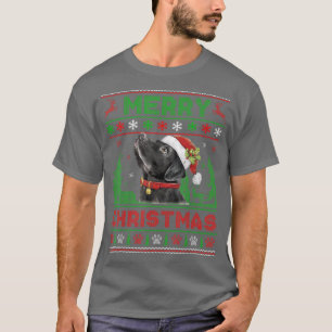 T-shirt Funny Black Lab Amoureux des chiens Tree lumières 