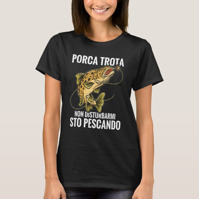 T-shirt Funny Boat Fishing Don't Disturb Me I'm Fishing Fi (Devant)