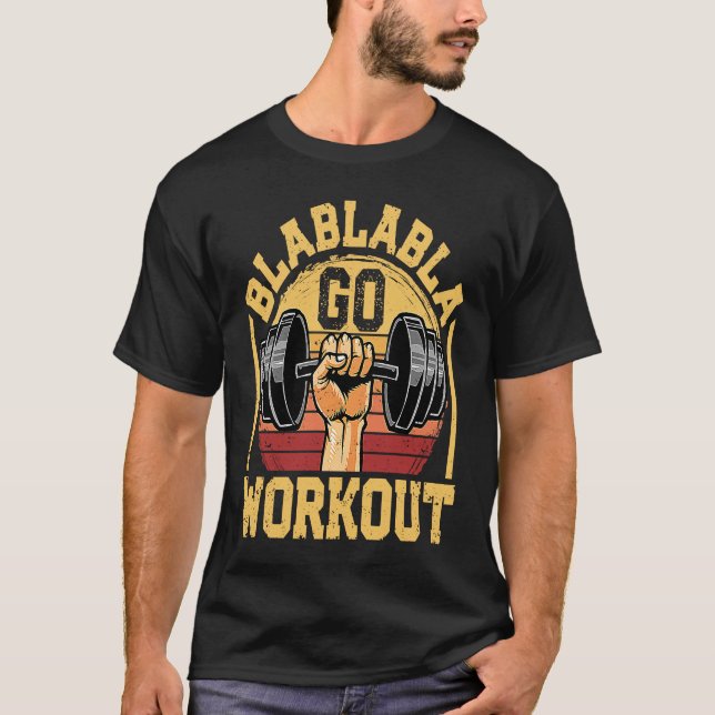 T-shirt Funny Bodybuilding Exercise Fitness Gym Blablabla  (Devant)
