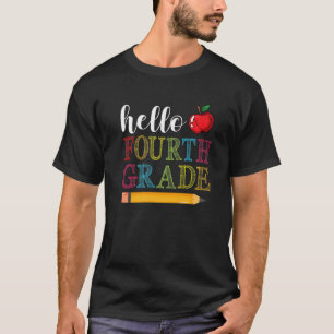 T-shirt Funny Bonjour Quatrième Année Heureux Premier Jour