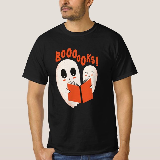 T-shirt Funny Bookworm Ghost Halloween Costume Booooks (Devant)