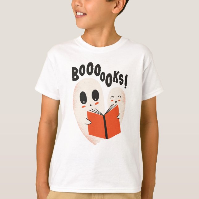 T-shirt Funny Bookworm Ghost Halloween Costume Boooooks (Devant)