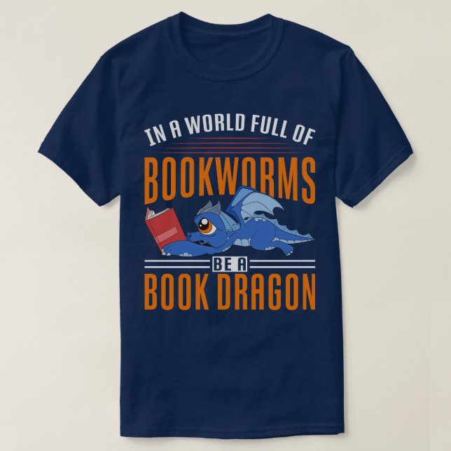 T-shirt Funny Bookworm Mythique Créature Lecture Livre Dra (Design devant)