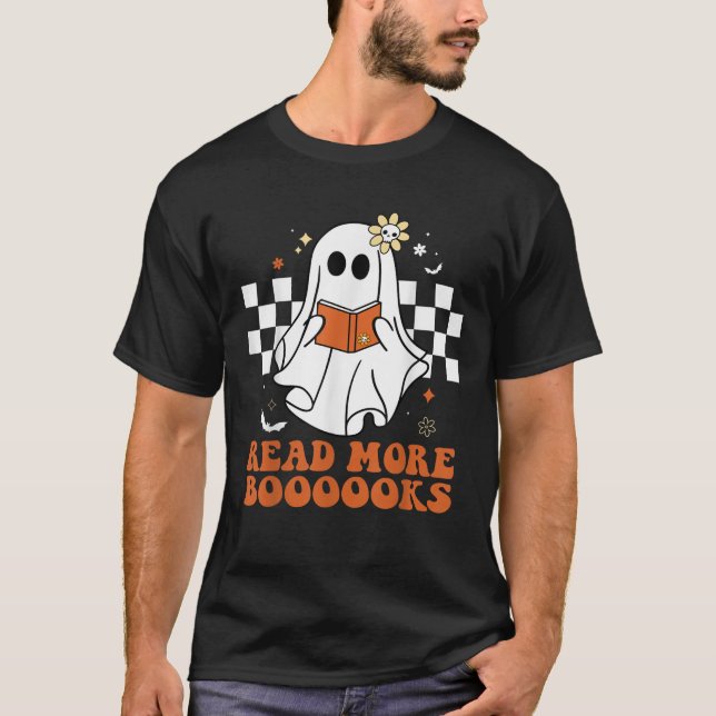 T-shirt Funny Booooks Ghost Read More Books Cute Teacher H (Devant)
