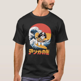 T-shirt Funny Bordoodle japonais Kanagawa Wave Chien