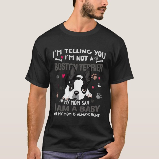 T-shirt Funny Boston Terrier Teg Chien Maman Mère Chiens B (Devant)