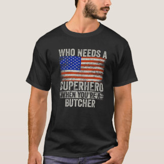 T-shirt Funny Boucher Superhero Vintage Tee Pour Hommes Pa