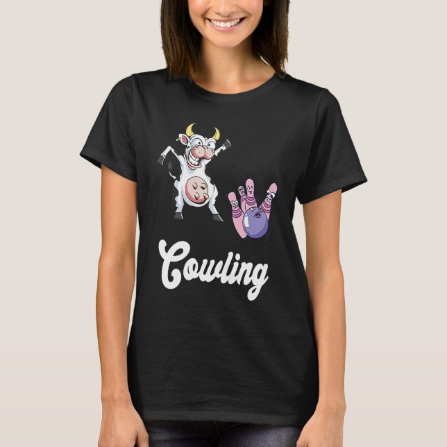 T-shirt Funny Bowling Bowler Cow Strike Bowling Team Bowli (Devant)