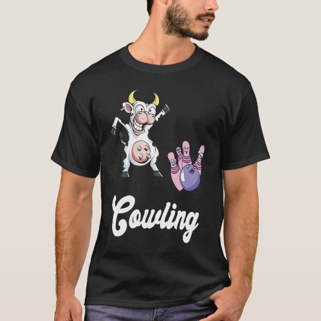 T-shirt Funny Bowling Bowler Cow Strike Bowling Team Bowli (Devant)
