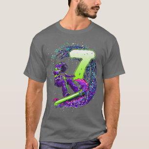 T-shirt Funny Boy 7e anniversaire astronaute surfe spatial