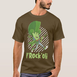 T-shirt Funny Broccoli Vegan Rock Musique Baid Guitariste