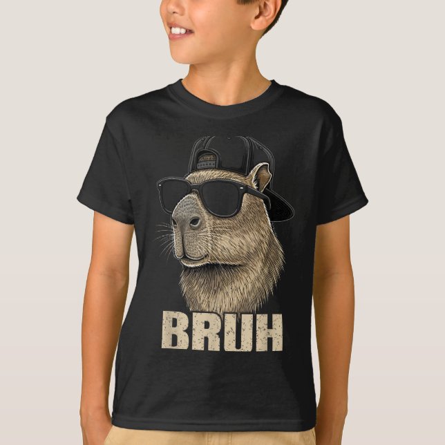 T-shirt Funny Bruh Meme Capybara Lover Cool Sungles For Me (Devant)
