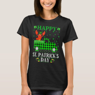 T-shirt Funny Buffalo Plaid Camion vert Homard Poisson St