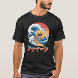 T-shirt Funny Bull Terrier Japonais Kanagawa Wave Chien