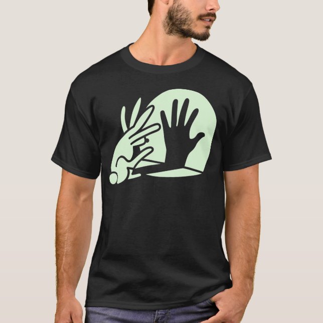 T-shirt Funny Bunny Hand Shadow Puppet Rabbit Humor (Devant)