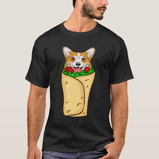 T-shirt Funny Burrito Corgi Chien Mexique Sombrero Fiesta8 (Devant)