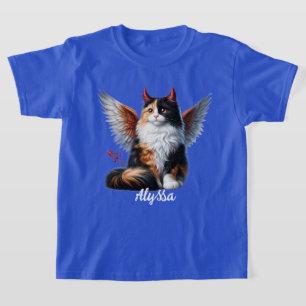 T-shirt Funny Calico Demon et Angel Cat