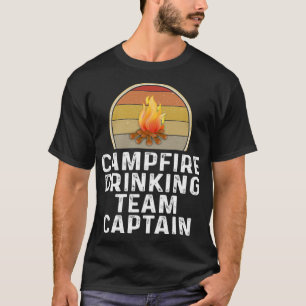 T-shirt Funny Camping Équipe Boissons Capitaine Camping Ca