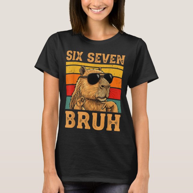 T-shirt Funny Capybara 67 Meme Six Seven Bruh Boys Teens K (Devant)