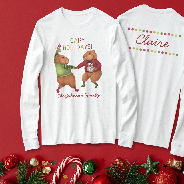 T-shirt Funny Capybara Conception de Noël avec nom personn (Créateur téléchargé)