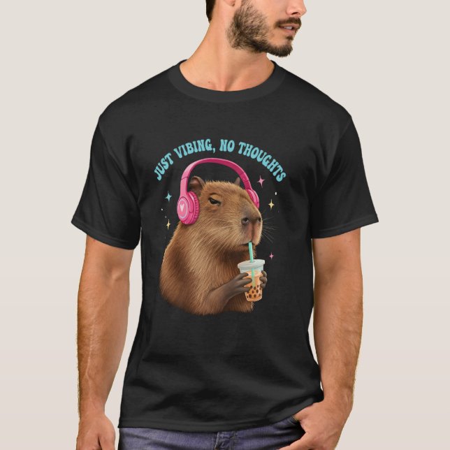 T-shirt Funny Capybara Simplement Vider Pas De Pensées Mèm (Devant)