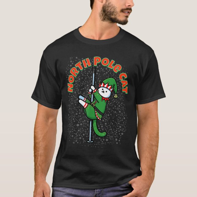 T-shirt Funny Cat Le Dance Elf Costume Christmas Holiday C (Devant)