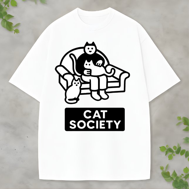 T-shirt Funny Cat Lover Cat Society Design Illustration (Créateur téléchargé)