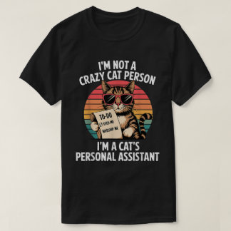T-shirt Funny Cat Personal Assistant Retro Tee