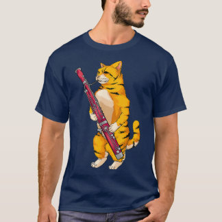 T-shirt Funny Cat Playing Bassoon Cool Animal Lover