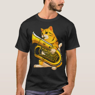 T-shirt Funny Cat Playing Tuba 