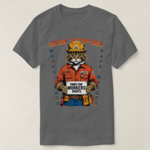 T-shirt Funny Cat Union Membre Fête du Travail de Californ