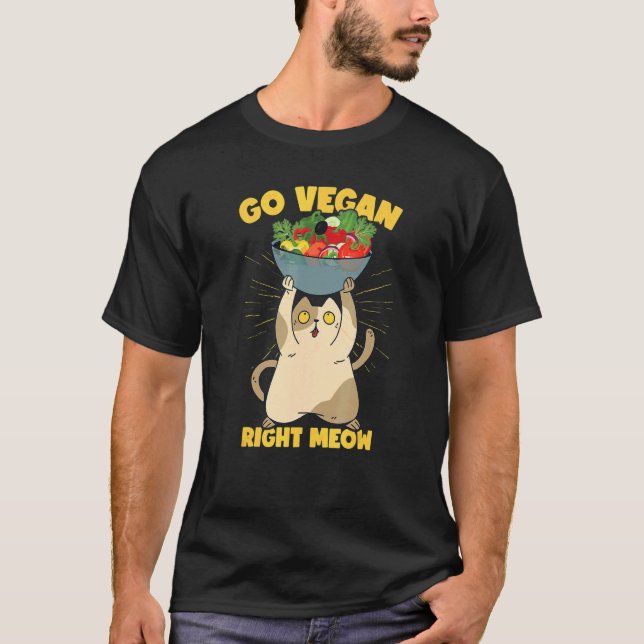 T-shirt Funny Cat Veganism Plant Based Vegan (Devant)