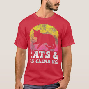 T-shirt Funny Cats Ice Escalade Vintage Retro Hobby