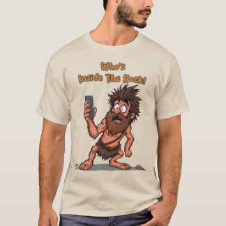 T-shirt Funny Caveman - L'âge de pierre rencontre la techn
