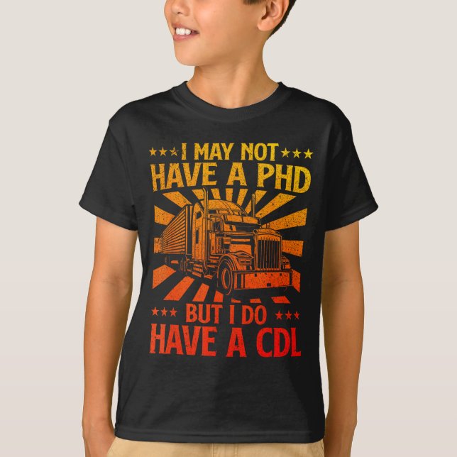 T-shirt Funny Cdl Trucker Design For Men Women Semi Truck  (Devant)
