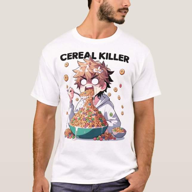 T-shirt Funny Cereal Killer Design (Devant)
