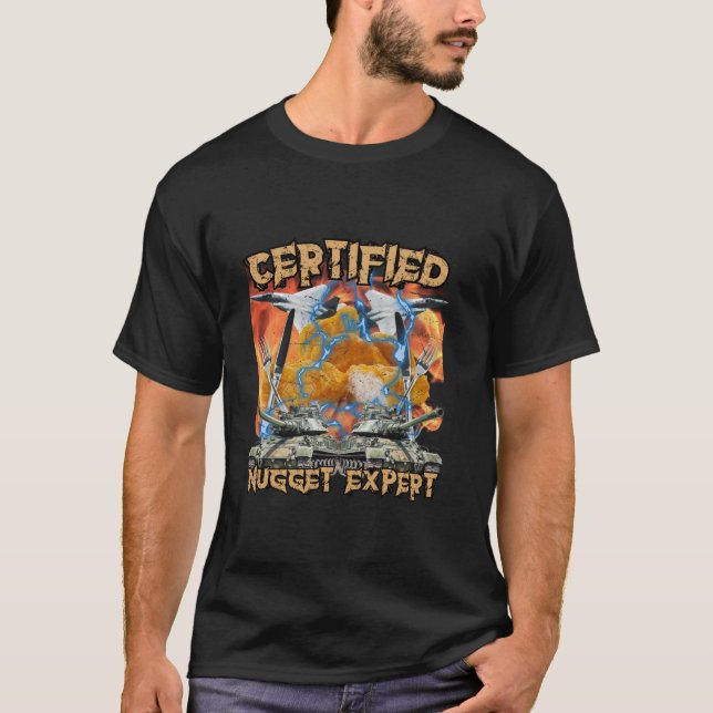 T-shirt Funny Certifié Poulet Nugget Bootleg Hardcore Fl (Devant)