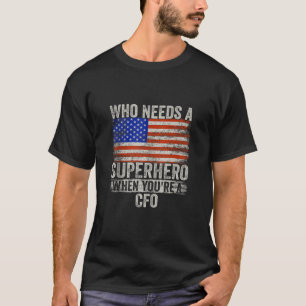 T-shirt Funny Cfo Superhero Tee Vintage Pour Hommes Papa T