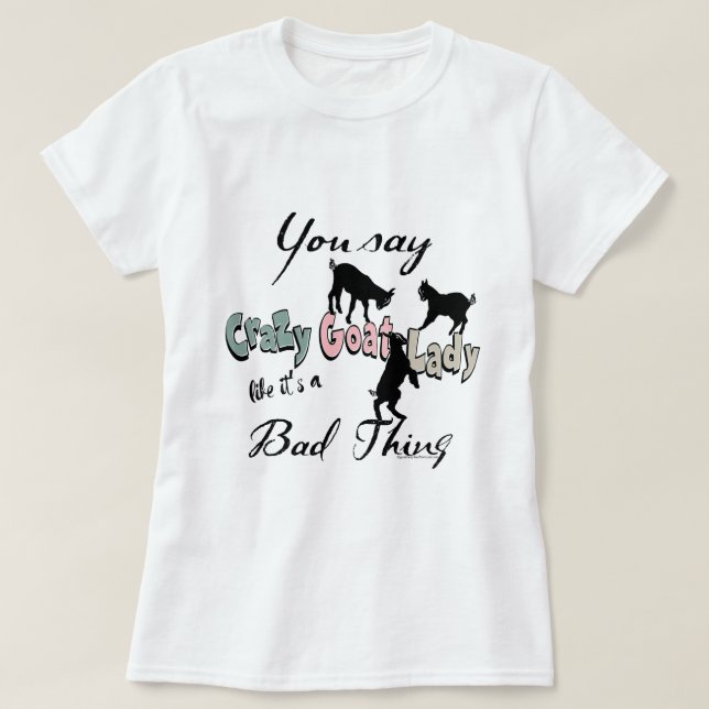 T-shirt FUNNY CHAT | Crazy Chèvre Lady Couleurs Sud-Ouest (Design devant)