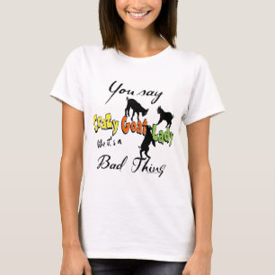 T-shirt FUNNY CHAT   Dame de chèvre folle