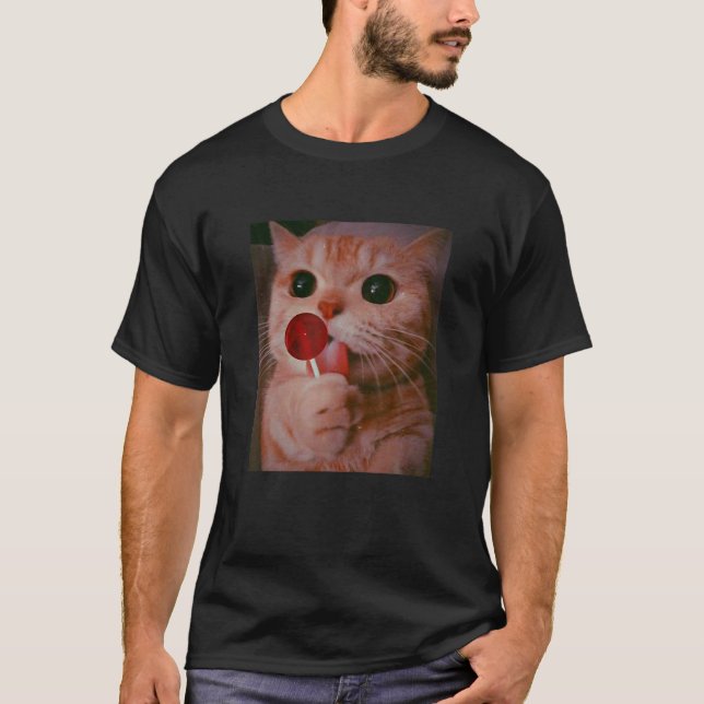 T-shirt Funny Chat Lollipop Meow Kitty Funny Amoureux des  (Devant)