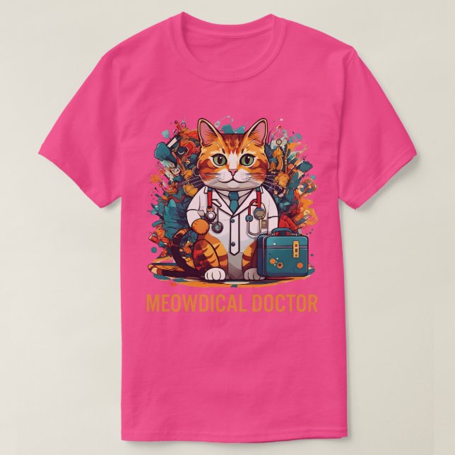T-shirt Funny Chat Médecin Médecin Soins Médicales Design (Design devant)
