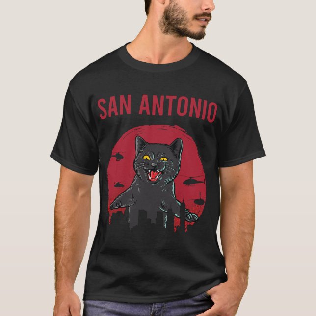 T-shirt Funny Chat noir San Antonio (Devant)