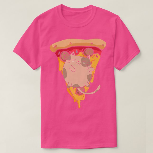 T-shirt Funny Chat Pizza  (Design devant)