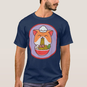 T-shirt Funny Chat Ramen Kawaii Neko Noodles Japonais