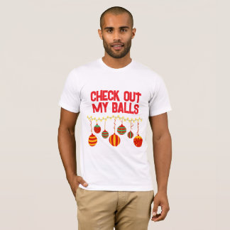 T-shirt Funny Check Out My Balls Christmas Ornaments 