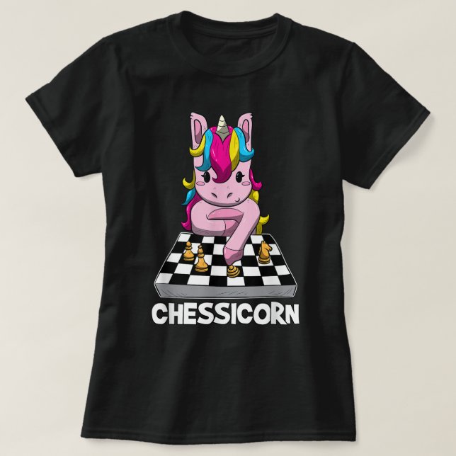 T-shirt Funny Chessicorn Unicorn Chess Design (Design devant)