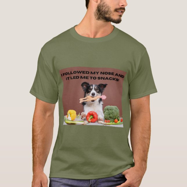 T-shirt Funny Chien Imprimer J'ai suivi mon nez (Devant)