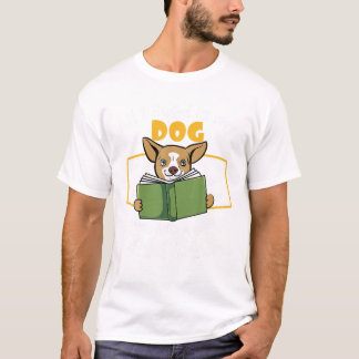 T-shirt Funny Chien Livre Aime Mon Chien Bon Livre T Chemi